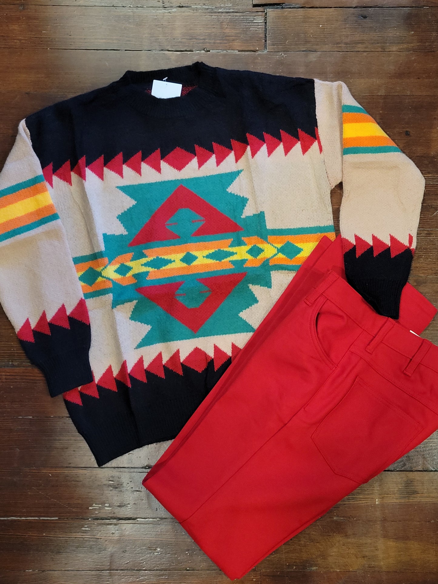 Black Aztec Sweater