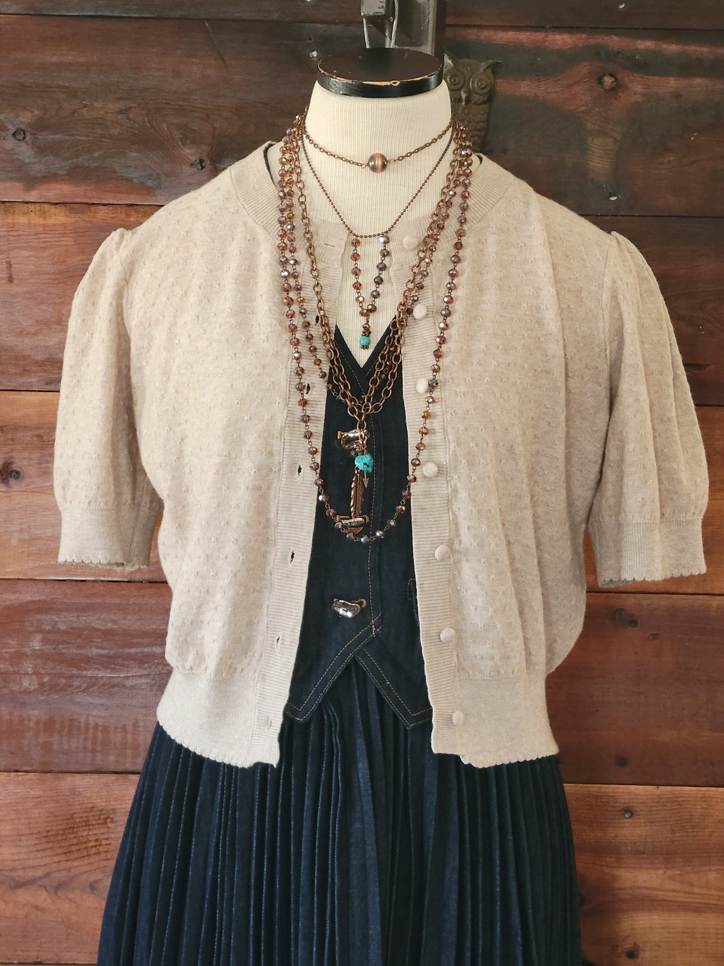 Short Sleeve Button Up Knit Cardigan - White Owl Creek Boutique