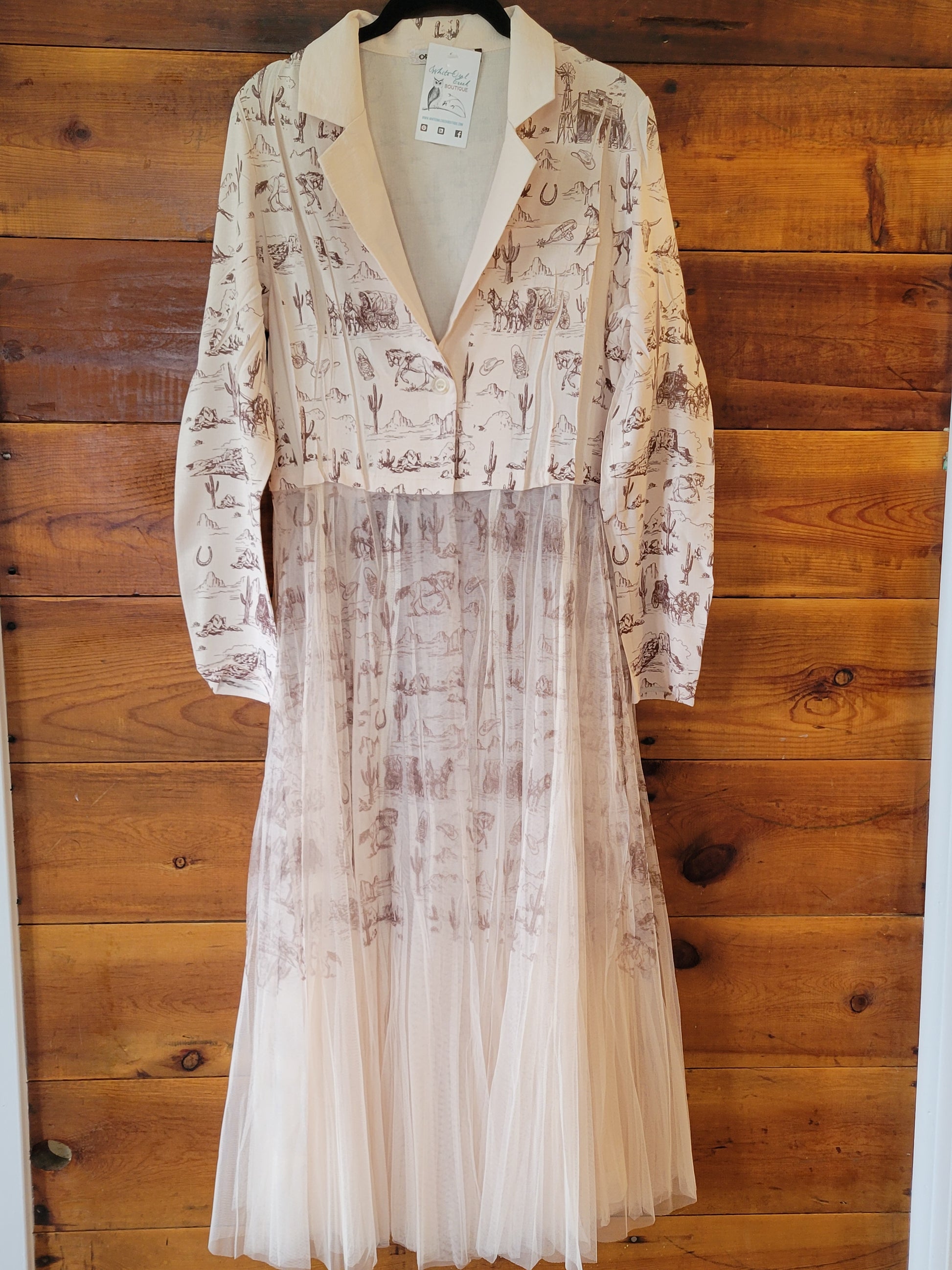Western Long Mesh Blazer - White Owl Creek Boutique