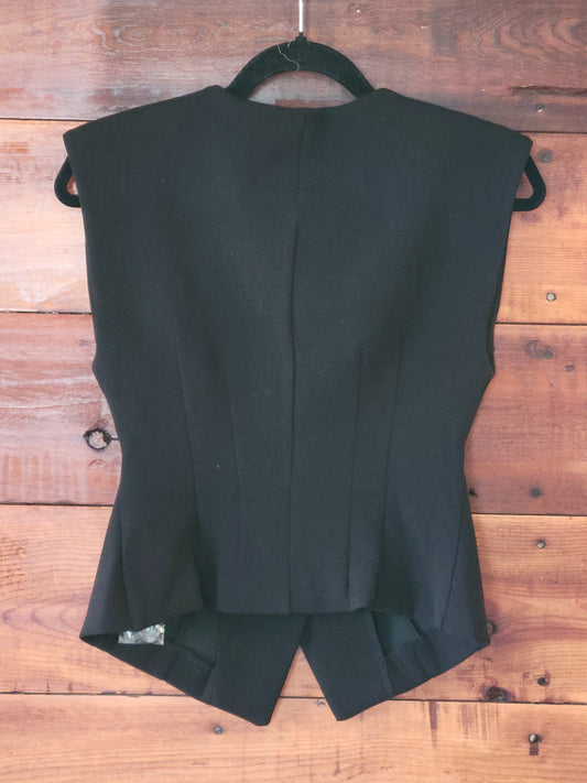 Black Tailered Sleeveless Vest