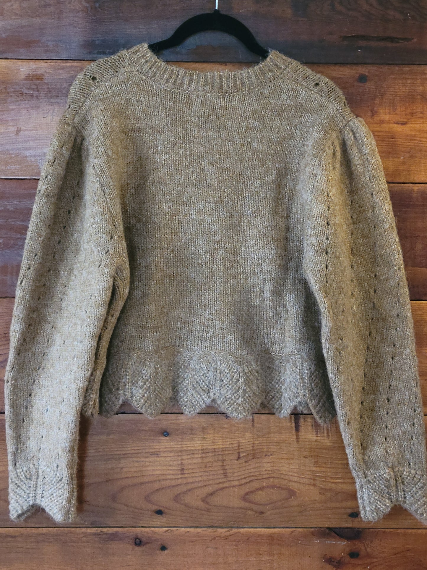 Mocha Scalloped Hem Cardigan - White Owl Creek Boutique