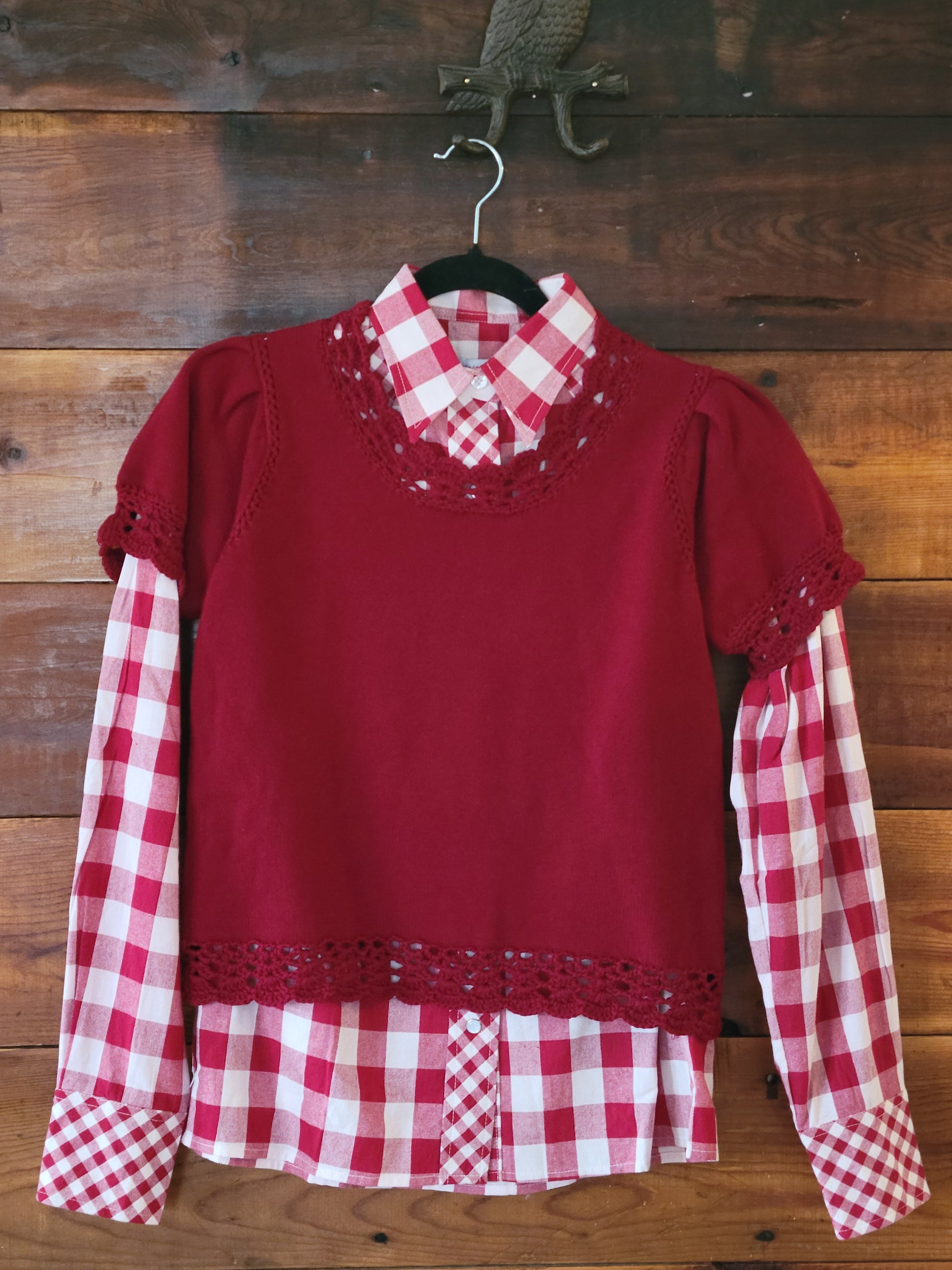 Short Sleeve Scallop Trim Puff Sleeve Sweater - White Owl Creek Boutique