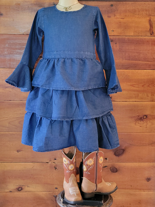 Denim Ruffle Dress