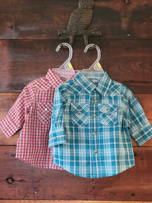 Wrangler Boys Plaid Snap Shirt