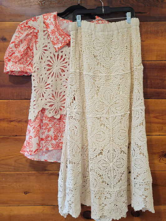 Lined Crochet Skirt