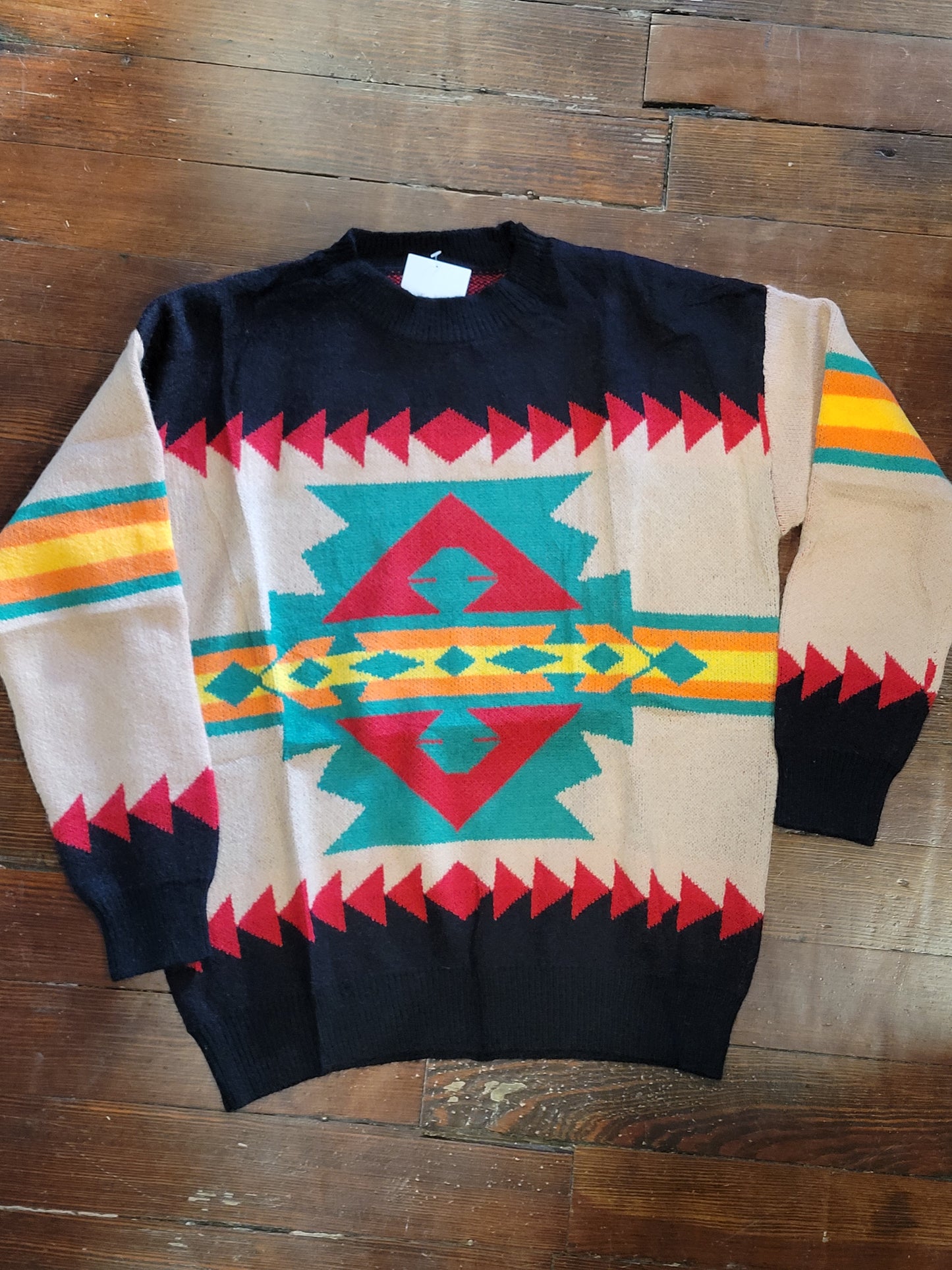 Black Aztec Sweater