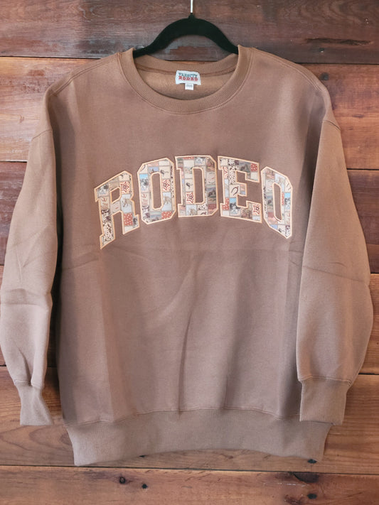Brown Rodeo Sweatshirt - White Owl Creek Boutique