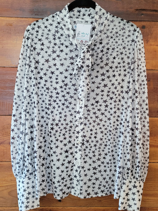 Star Lace Tie Bow Top