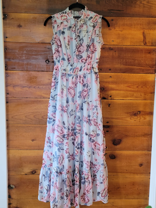 Floral dress on a wooden surface