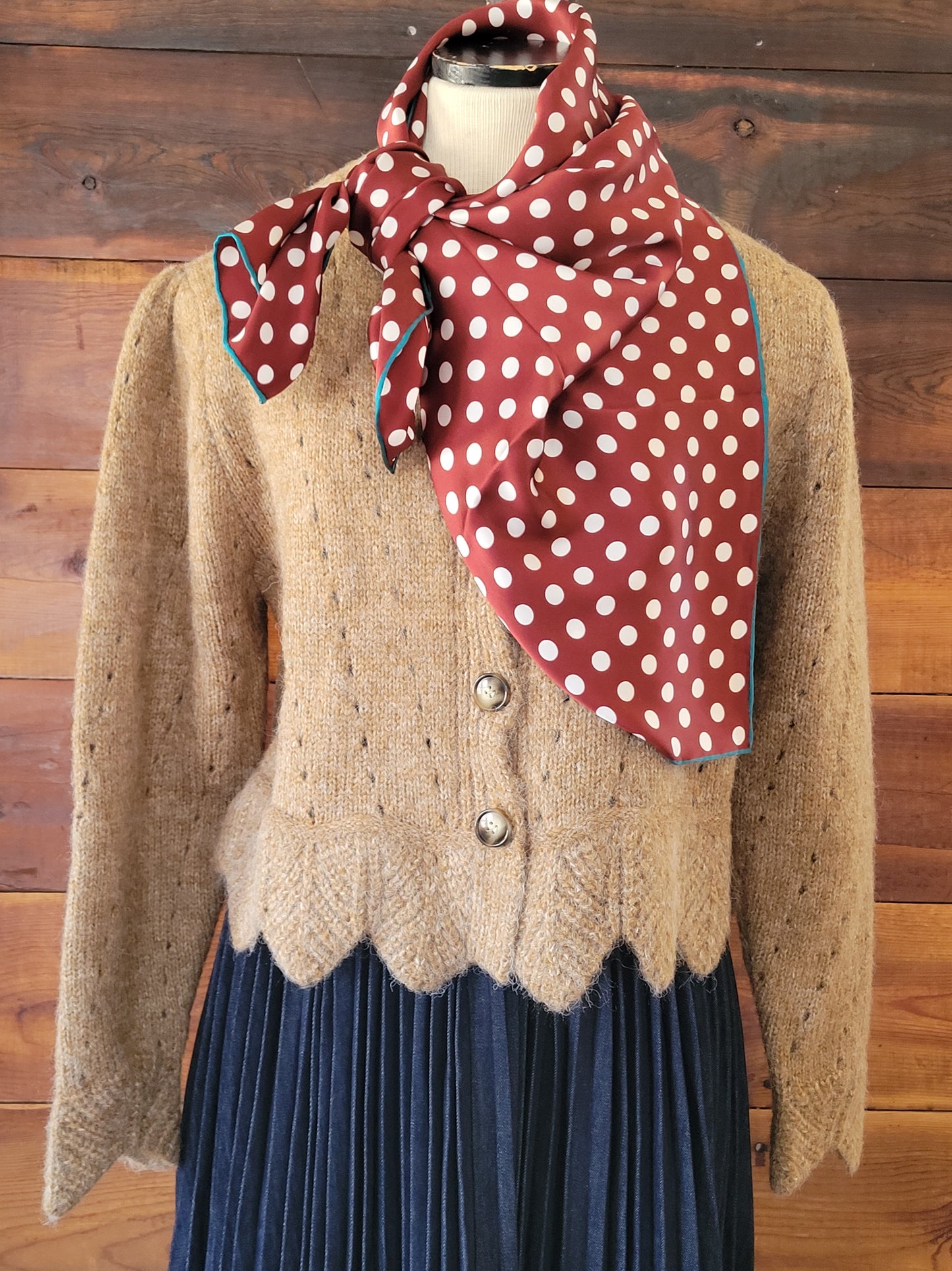 Mocha Scalloped Hem Cardigan - White Owl Creek Boutique