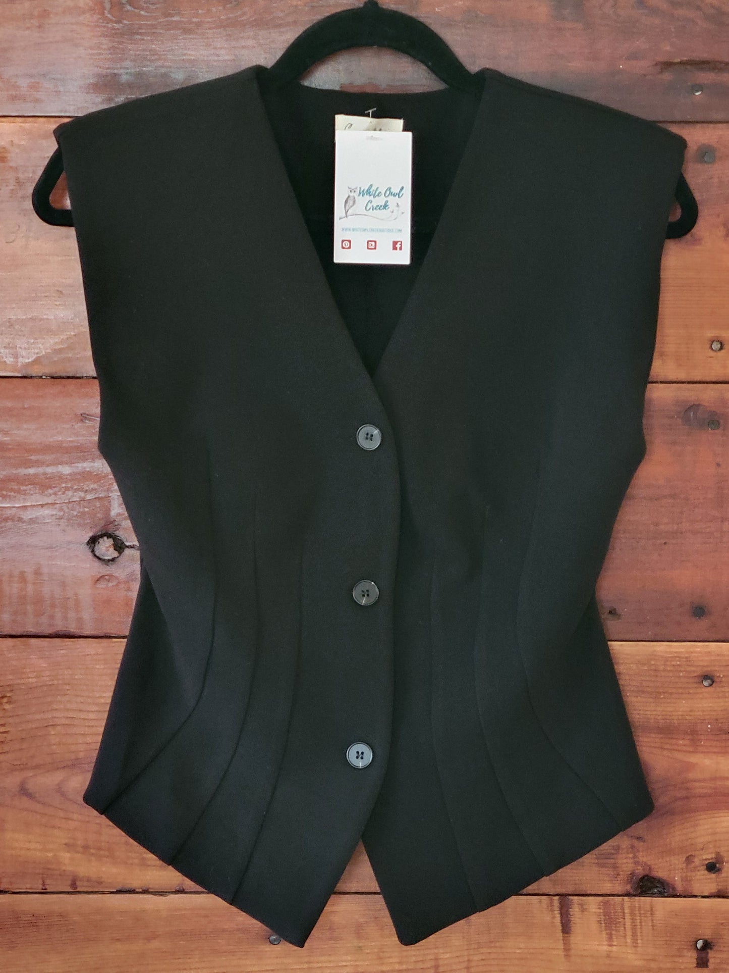 Black Tailered Sleeveless Vest - White Owl Creek Boutique