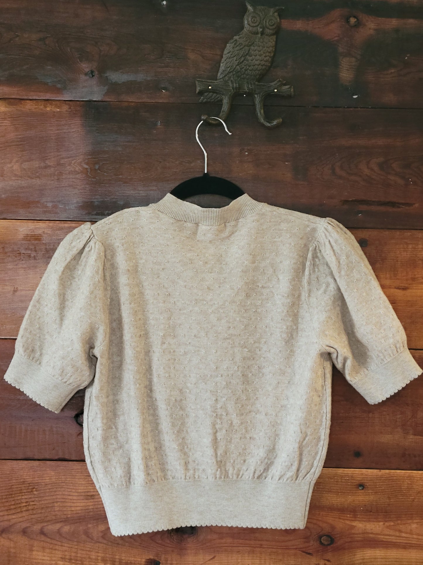 Short Sleeve Button Up Knit Cardigan - White Owl Creek Boutique
