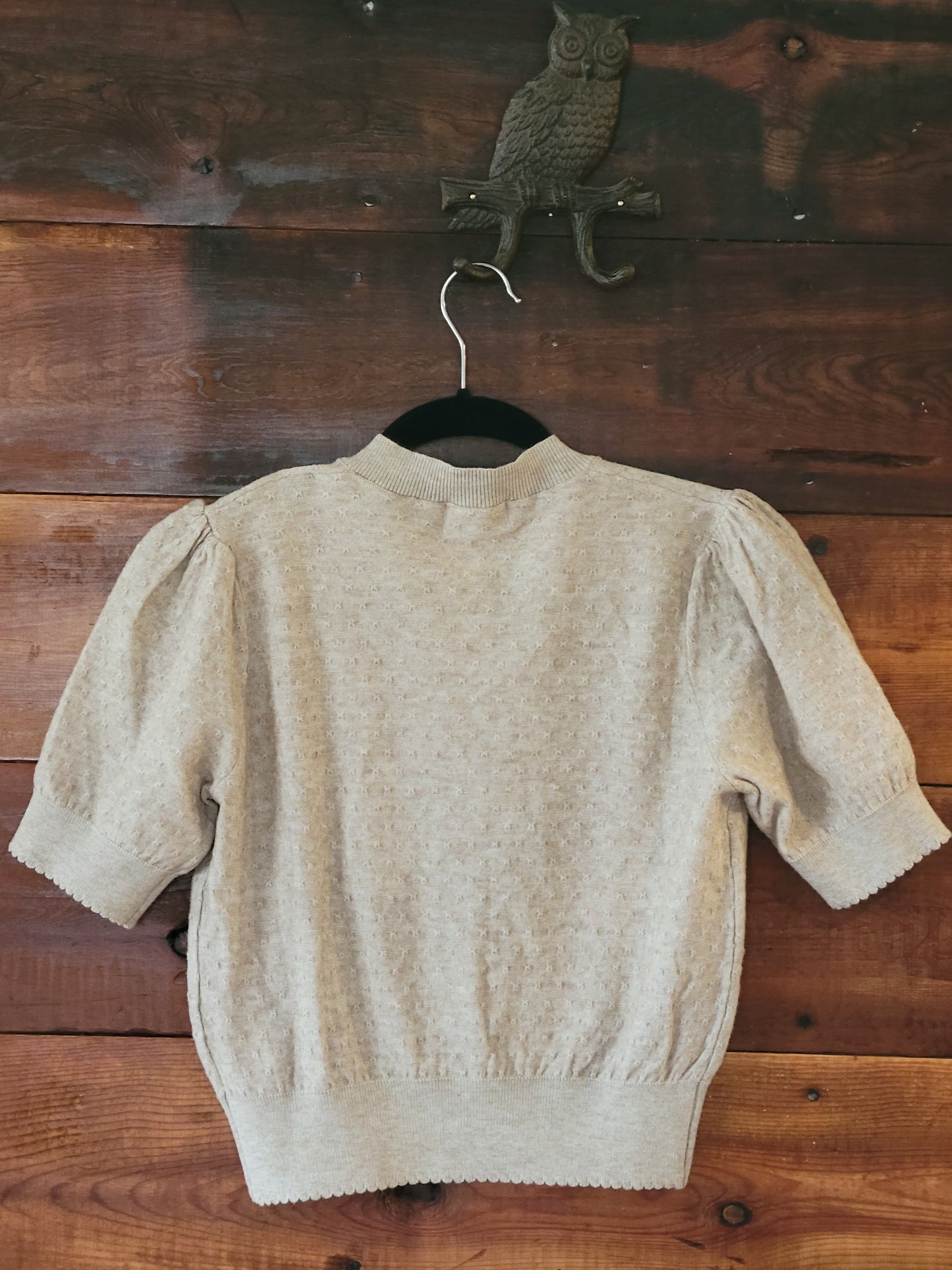 Short Sleeve Button Up Knit Cardigan - White Owl Creek Boutique
