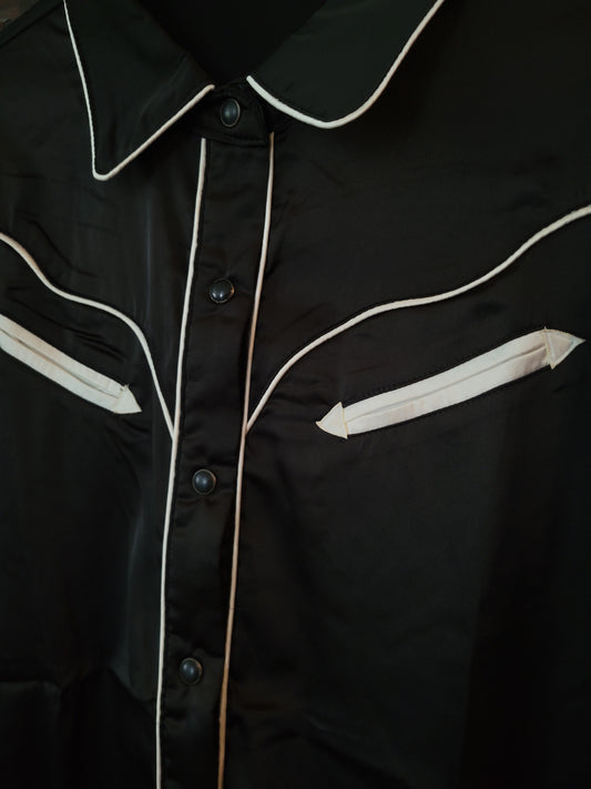 Black Satin Pearl Snap