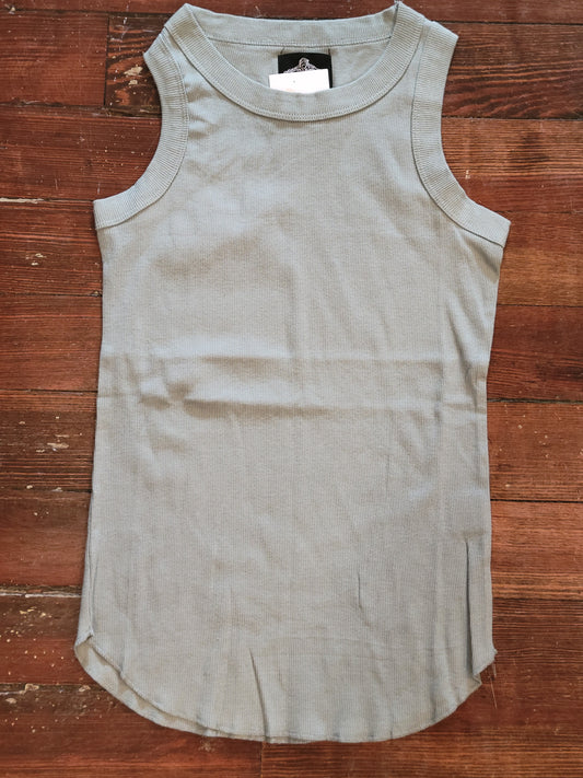 Ribbed High Neck Tank