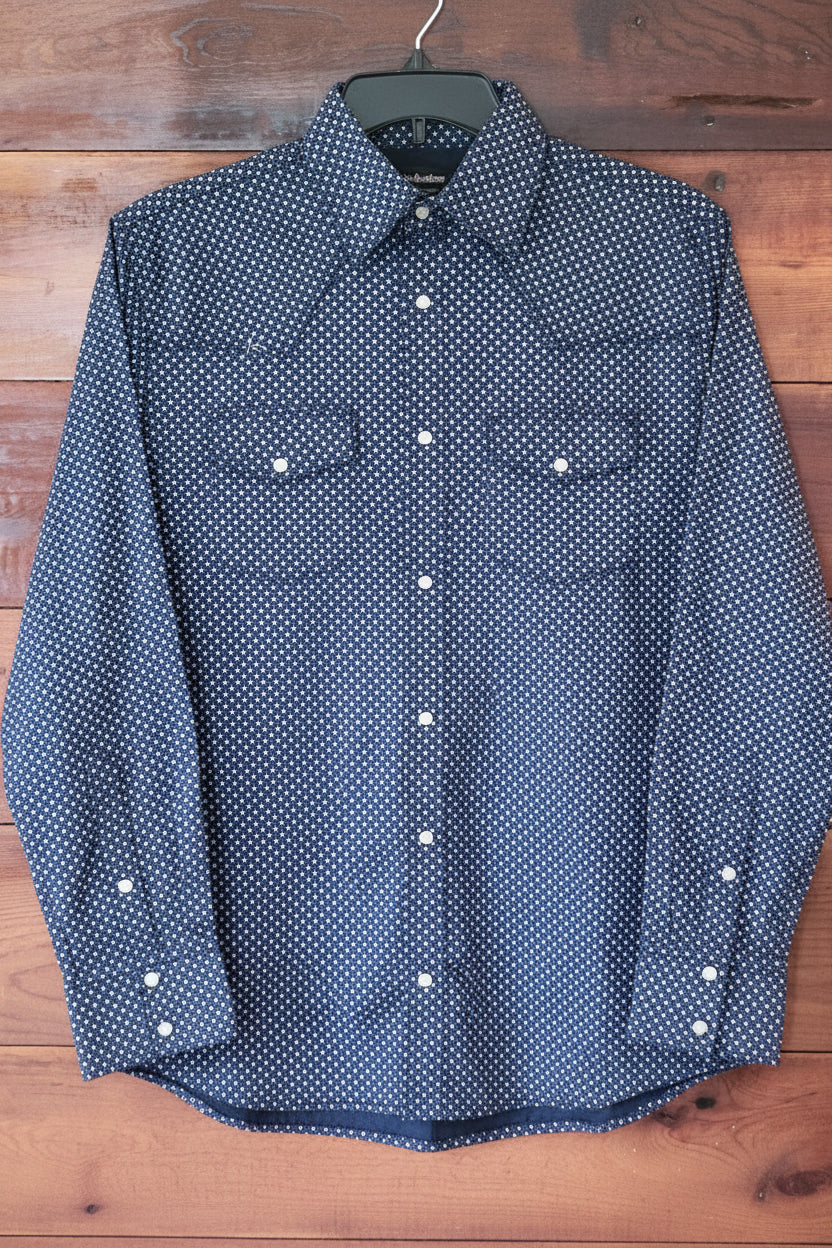Mens snap shirt in navy

