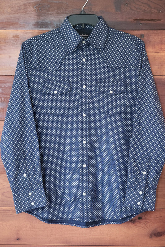 Mens snap shirt in navy
