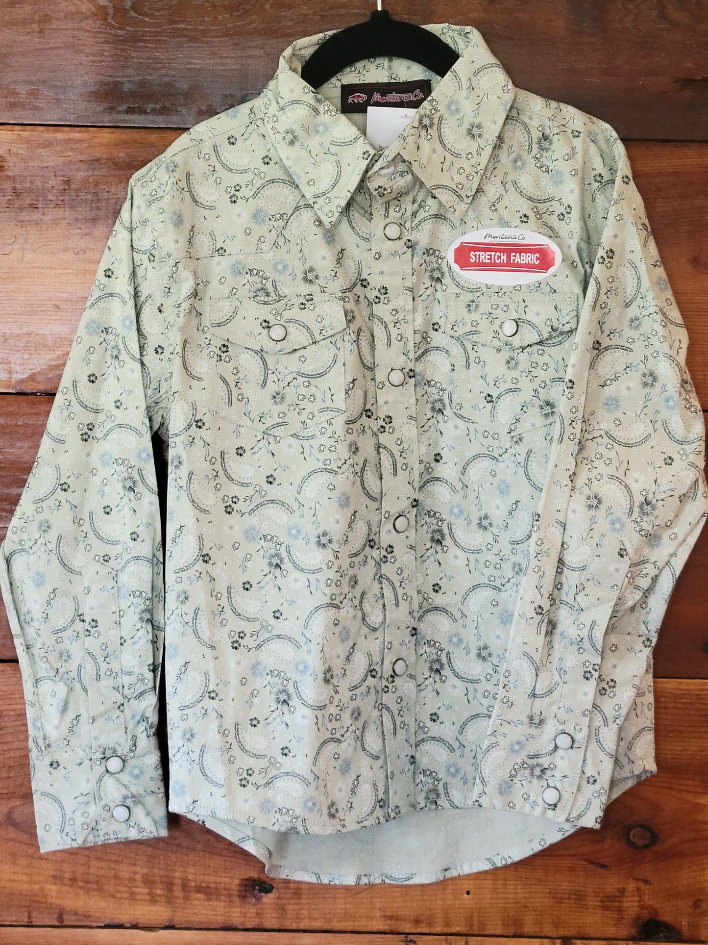 Boys Mint Stretch Western Snap
