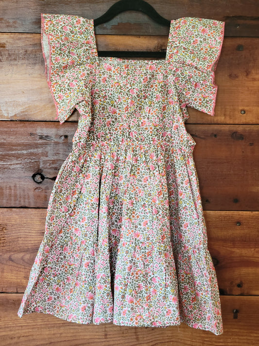 Girls Ditsy Floral Dress - White Owl Creek Boutique