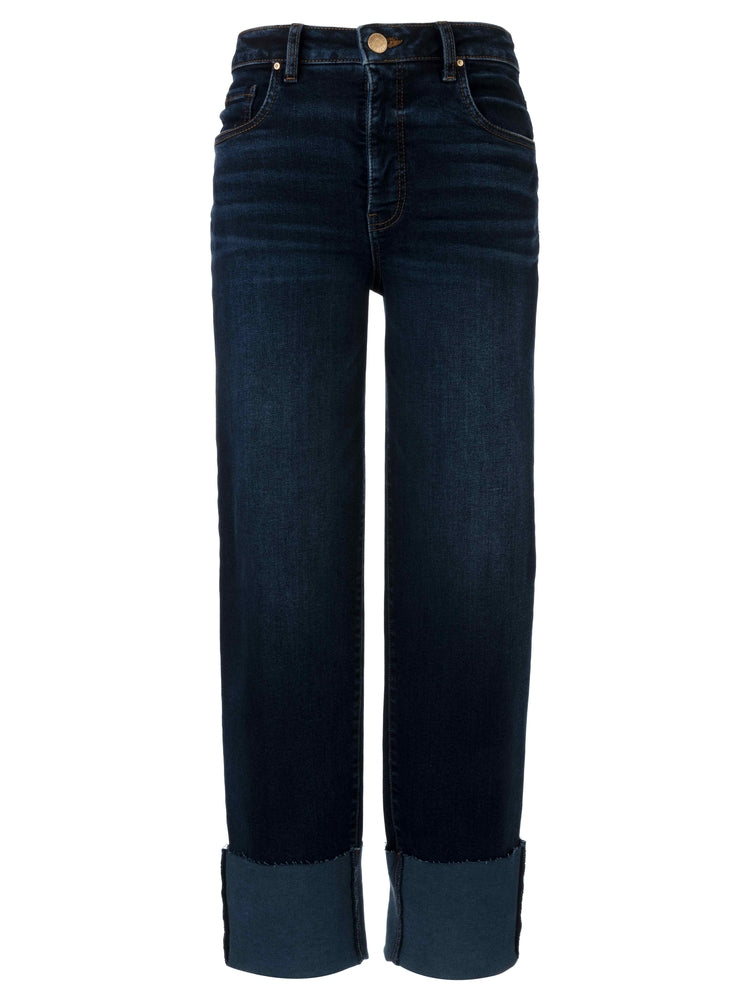FAY HIGH RISE FAB AB STRAIGHT LEG-ROLL UP RAW