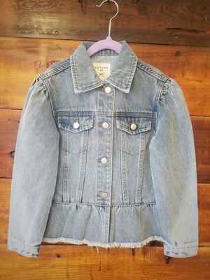 Denim Ruffle Jacket - White Owl Creek Boutique