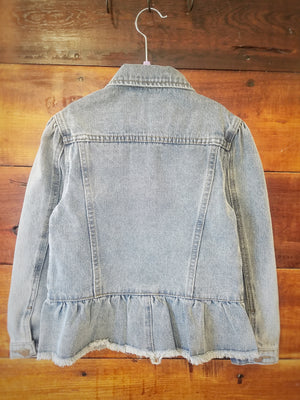 Denim Ruffle Jacket - White Owl Creek Boutique