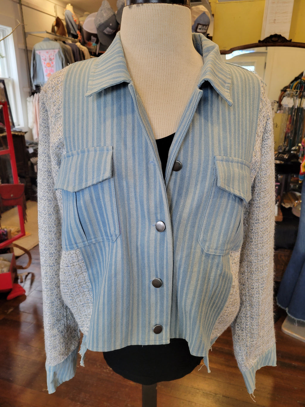 Mixed Media Jacket - White Owl Creek Boutique