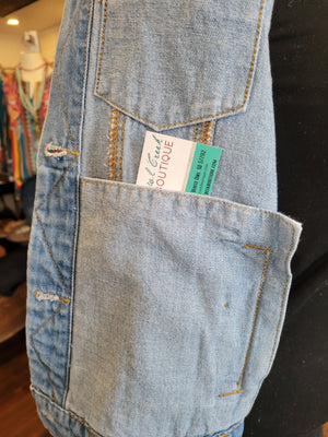Embroidered Medium Wash Denim Jacket - White Owl Creek Boutique