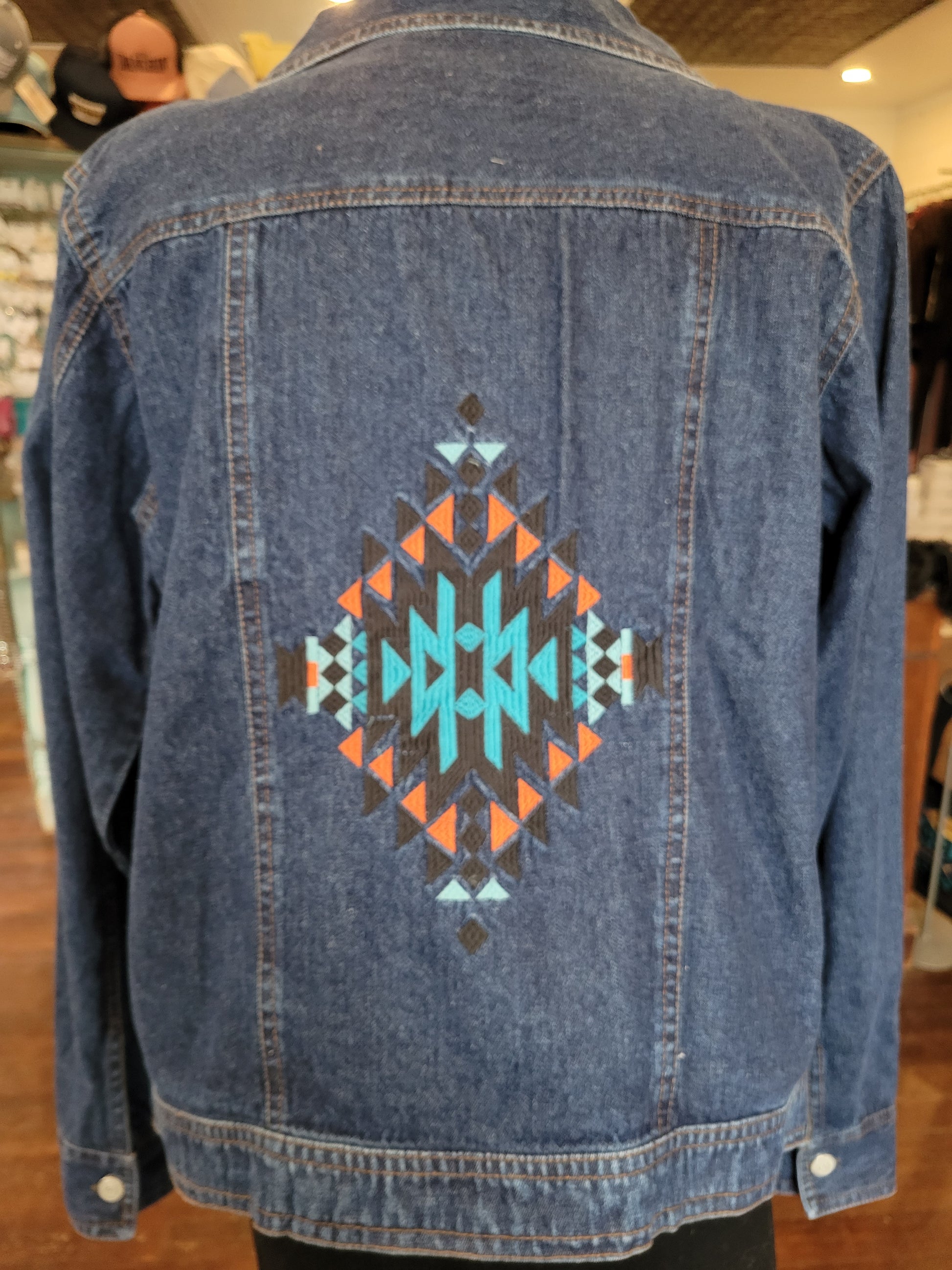 Denim Shacket Women Chouyatou Womenu2019s Ethnic Aztec Geometric