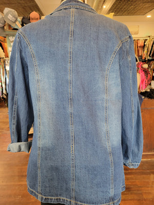 Fitted Denim Blazer - White Owl Creek Boutique