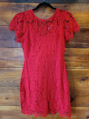 Red Lace Dress - White Owl Creek Boutique