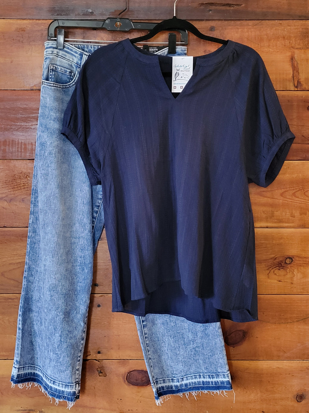 Navy Short Sleeve - White Owl Creek Boutique
