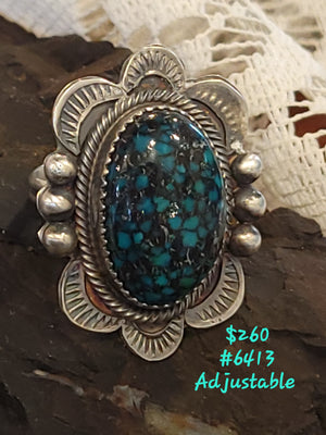 Stormy Turqoise sterling Silver Ring - White Owl Creek Boutique