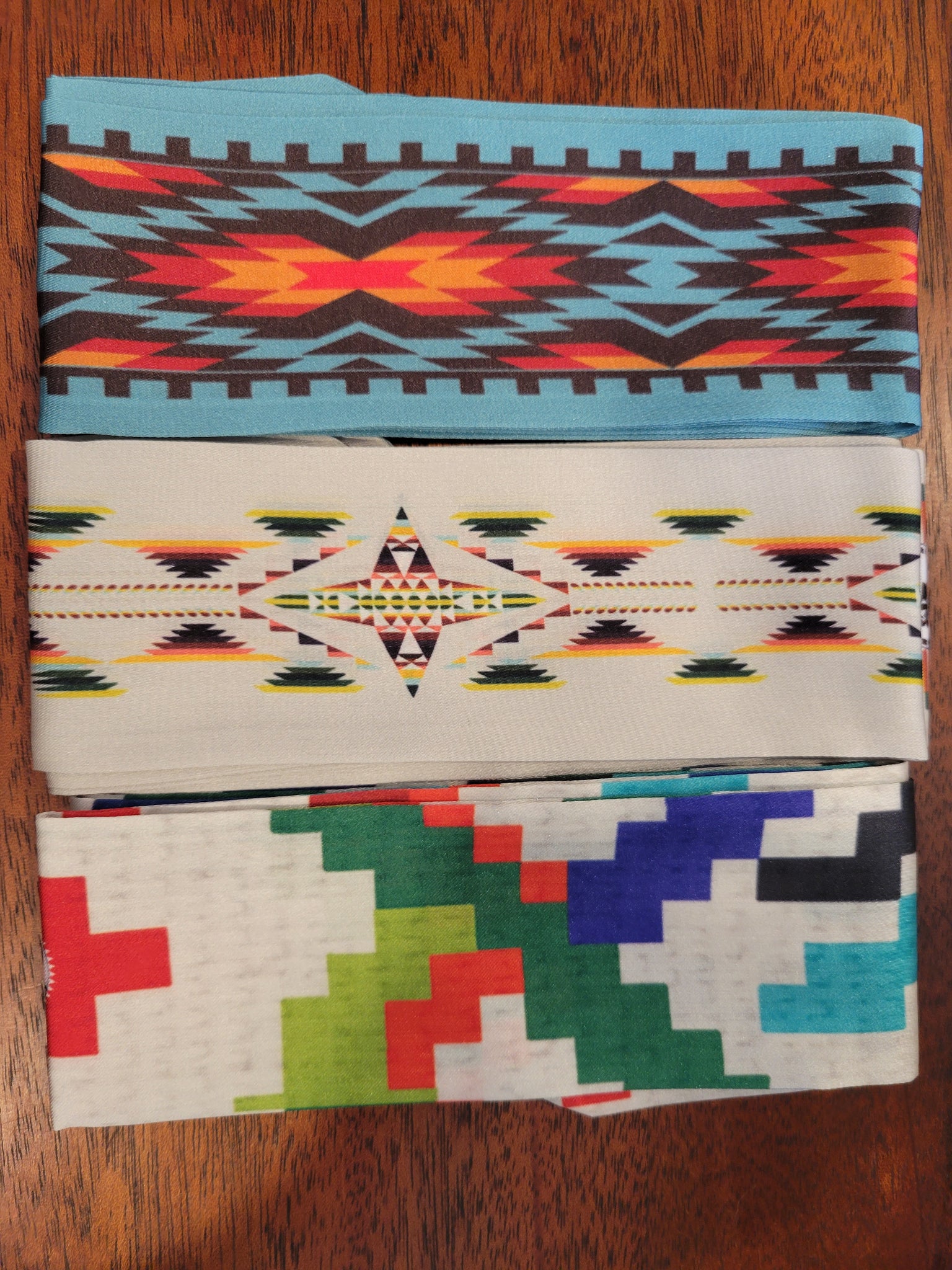 Fringe Twilly Scarves in a variety of colors including Nashville turquoise, Mesa off white and Cross Stitch