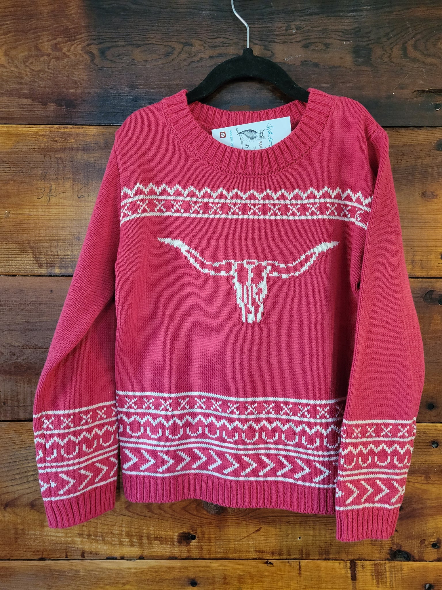 Kid's Pink Longhorn Sweater