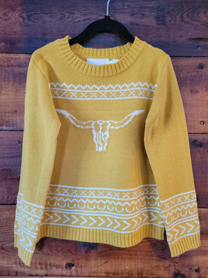 Kid's Gold Longhorn Sweater