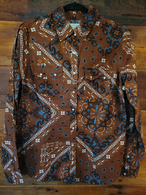 Brown Bandana western snap shirt