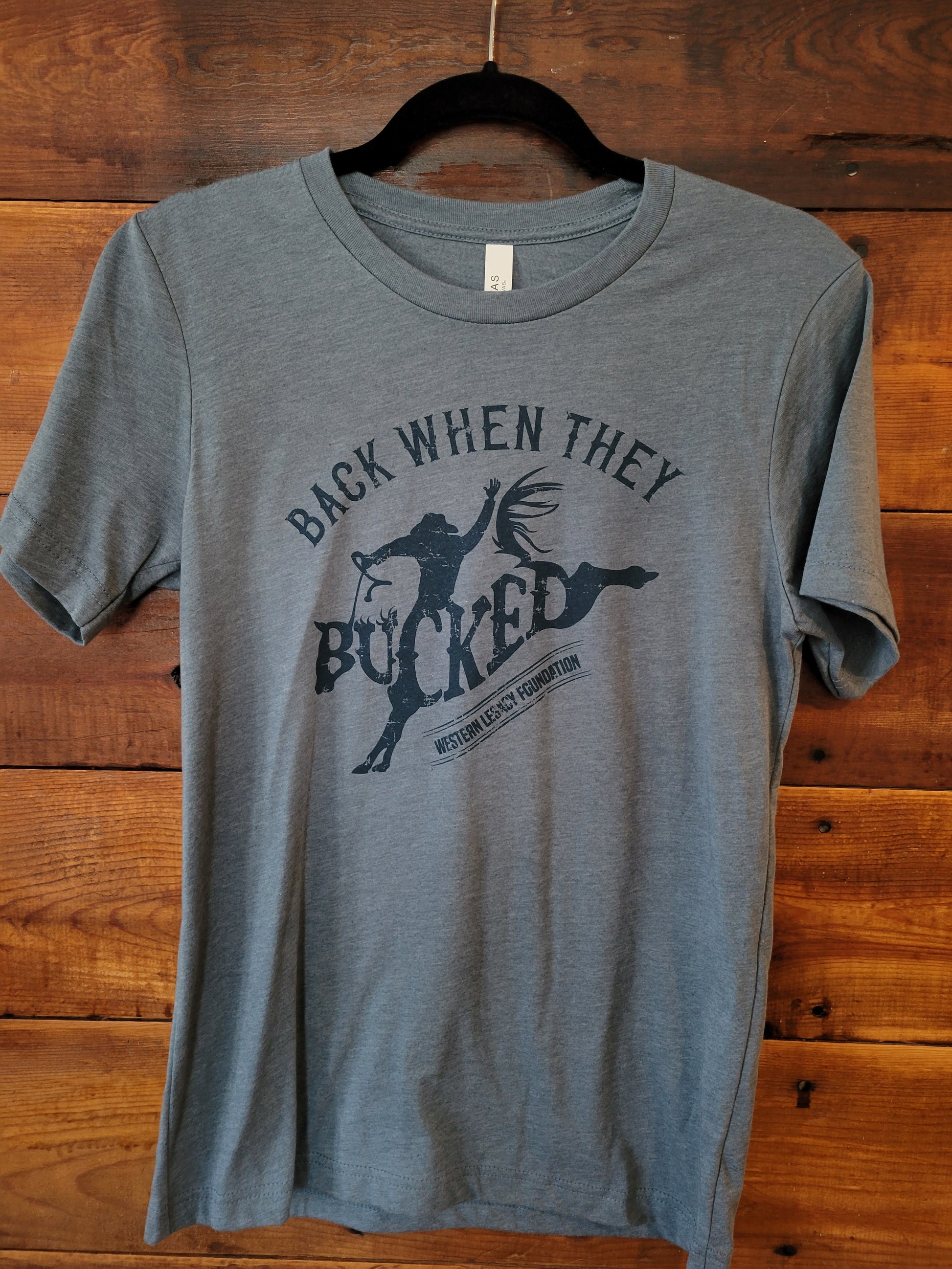 Back When They Bucked Heather Teal TShirt Teal print