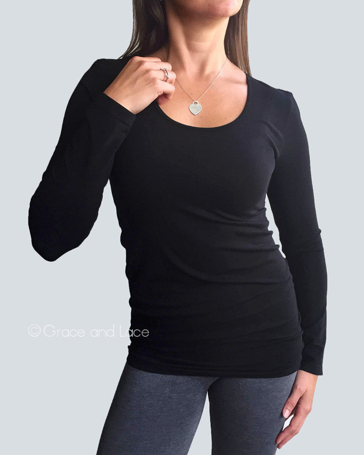 Grace and Lace Perfect Fit Long Sleeve Top - White Owl Creek Boutique
